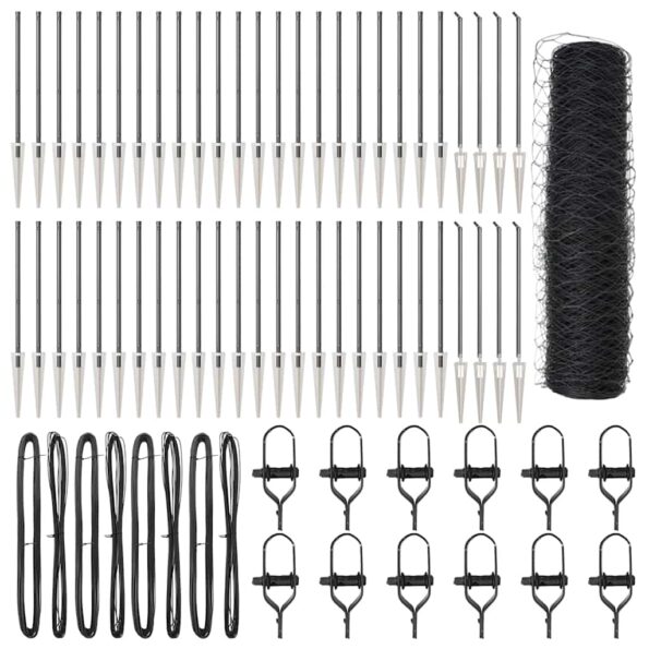 Hexagonálny plot vidaXL Sivý 0.8x100 m Oceľ – Obrázok 2