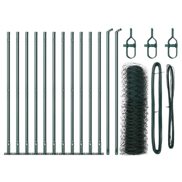 vidaXL hexagonálny plot Zelený 0,6x25 m Oceľ – Obrázok 2