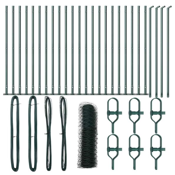 Hexagonálny plot vidaXL Zelený 0.5x50 m Oceľový – Obrázok 2