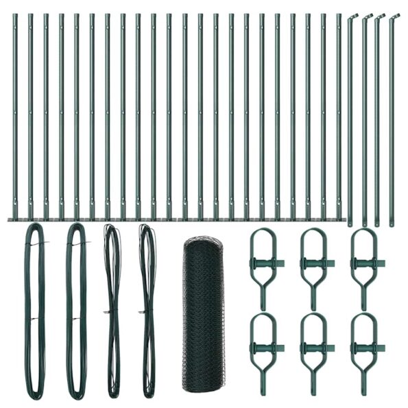 vidaXL Hexagonový plot Zelený 0.6x50 m Oceľ – Obrázok 2