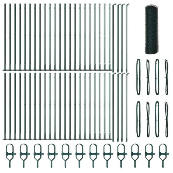 Hexagonový plot vidaXL Zelený 0.5x100 m Oceľ – Obrázok 2