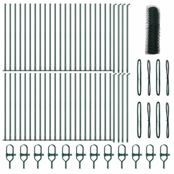 vidaXL Hexagonálne oplotenie Zelené 0.5x100 m Oceľ – Obrázok 2