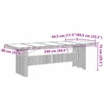 vidaXL Záhradný jedálenský set 9 pcs Čierna Poly ratan – Obrázok 11