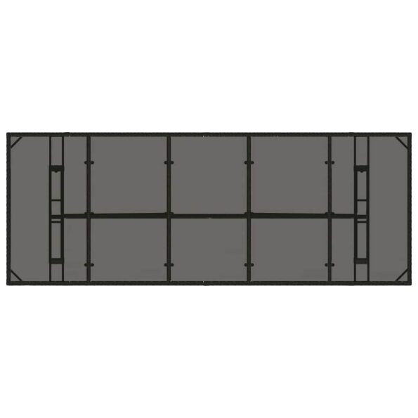 vidaXL Záhradný jedálenský set 9 pcs Čierna Poly ratan – Obrázok 8