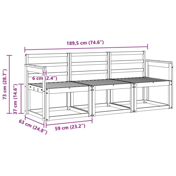 vidaXL Sada pohoviek 3 pcs Prírodná – Obrázok 5