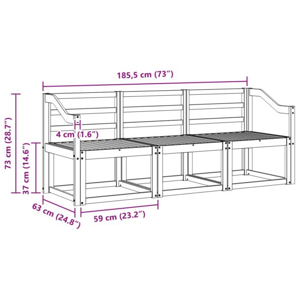 vidaXL Sada pohoviek 3 pcs Prírodná – Obrázok 5
