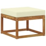 vidaXL Sada pohoviek 5 pcs Prírodná a krémová Pevné akáciové drevo – Obrázok 4