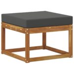 vidaXL Sada pohoviek 5 pcs Prírodná a antracitová Pevné akáciové drevo – Obrázok 3