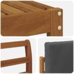 vidaXL Sada pohoviek 5 pcs Prírodná a antracitová Pevné akáciové drevo – Obrázok 5