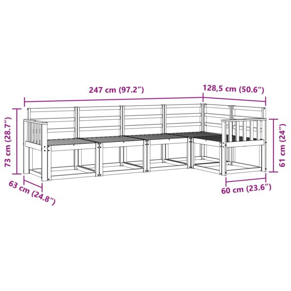 vidaXL Sada pohoviek 5 pcs Prírodná – Obrázok 6