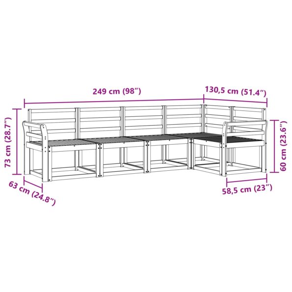 vidaXL Sada pohoviek 5 pcs Prírodná – Obrázok 6