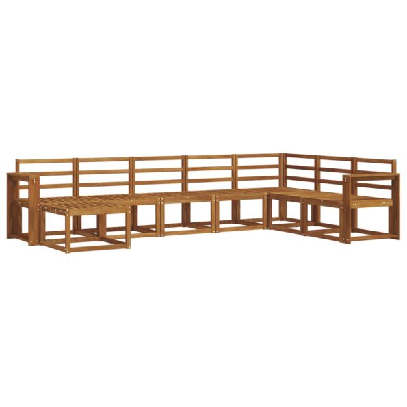 vidaXL Sada pohoviek 8 pcs Prírodná Pevné akáciové drevo – Obrázok 2