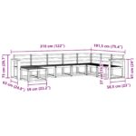 vidaXL Sada pohoviek 8 pcs Prírodná Pevné akáciové drevo – Obrázok 8
