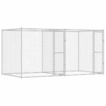 Klietka pre psa Strieborná 400 x 200 x 200 cm Pozinkovaná oceľ – Obrázok 2