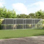 vidaXL Klietka pre sliepky Strieborná 800 x 200 x 198.5 cm