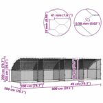 vidaXL Klietka pre sliepky Strieborná 800 x 200 x 198.5 cm – Obrázok 11