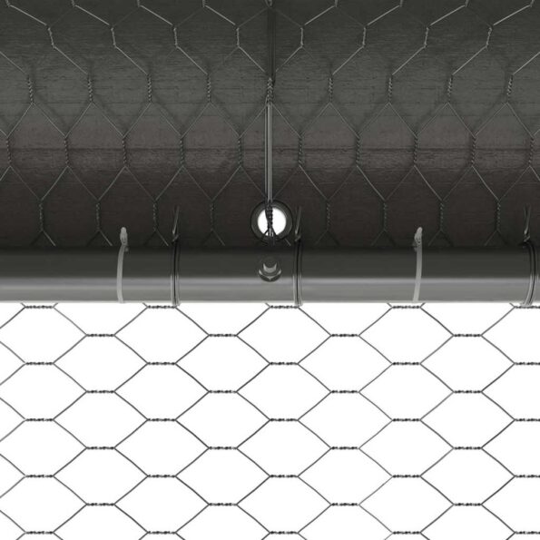 vidaXL Klietka pre sliepky Strieborná 400 x 200 x 198.5 cm – Obrázok 10