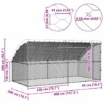 vidaXL Klietka pre sliepky Strieborná 400 x 200 x 198.5 cm – Obrázok 12