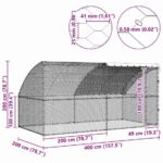 vidaXL Klietka pre sliepky Strieborná 400 x 200 x 198.5 cm – Obrázok 11