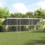 vidaXL Psí kennel s úložiskom 3 pcs Strieborná 6 x 2 x 2 m Oceľ