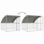 vidaXL Psí kennel s úložiskom 3 pcs Strieborná 6 x 2 x 2 m Oceľ – Obrázok 10