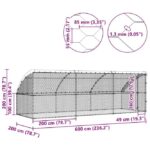 vidaXL Psí kennel s úložiskom 3 pcs Strieborná 6 x 2 x 2 m Oceľ – Obrázok 11