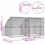 vidaXL Psí kennel s úložiskom 2 pcs Strieborná 4 x 2 x 2 m Oceľ – Obrázok 12