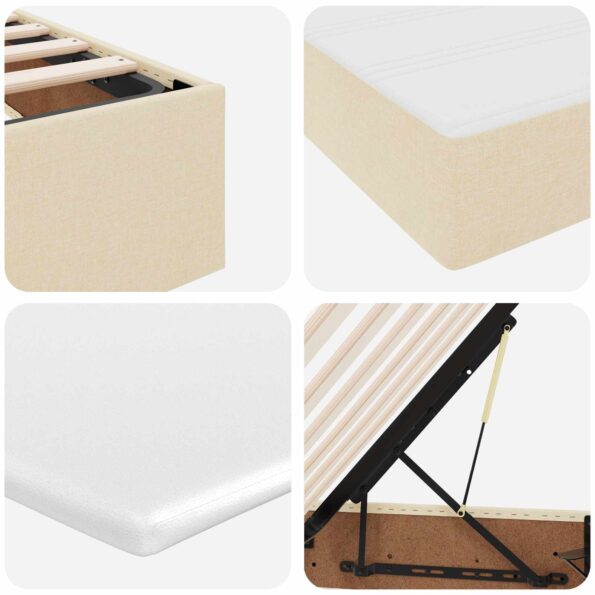 vidaXL Postel s úložným prostorem a matrací Krémová 90 x 200 cm – Obrázok 11