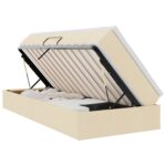 vidaXL Postel s úložným prostorem a matrací Krémová 90 x 200 cm – Obrázok 2