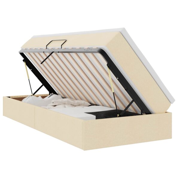 vidaXL Postel s úložným prostorem a matrací Krémová 90 x 200 cm – Obrázok 2