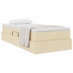 vidaXL Postel s úložným prostorem a matrací Krémová 90 x 200 cm – Obrázok 3