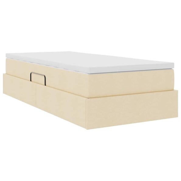 vidaXL Postel s úložným prostorem a matrací Krémová 90 x 200 cm – Obrázok 5