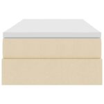 vidaXL Postel s úložným prostorem a matrací Krémová 90 x 200 cm – Obrázok 7