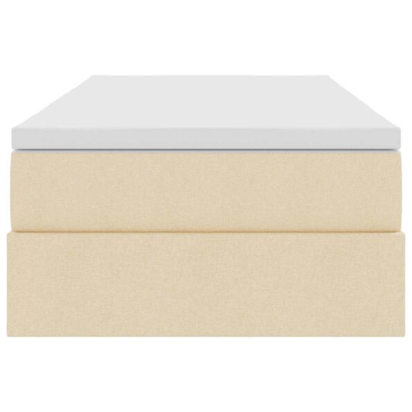 vidaXL Postel s úložným prostorem a matrací Krémová 90 x 200 cm – Obrázok 7