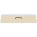 vidaXL Postel s úložným prostorem a matrací Krémová 90 x 200 cm – Obrázok 9