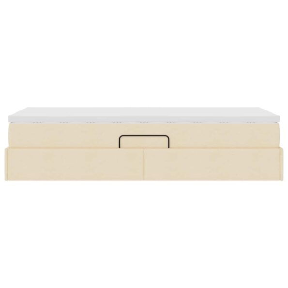 vidaXL Postel s úložným prostorem a matrací Krémová 90 x 200 cm – Obrázok 9