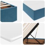 vidaXL Postel s úložným prostorem a matrací Tmavomodrá 100 x 200 cm – Obrázok 11