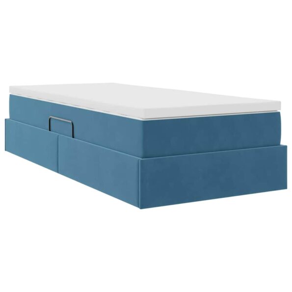 vidaXL Postel s úložným prostorem a matrací Tmavomodrá 100 x 200 cm – Obrázok 5