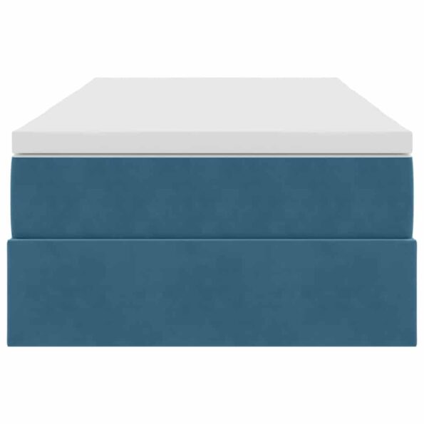 vidaXL Postel s úložným prostorem a matrací Tmavomodrá 100 x 200 cm – Obrázok 7