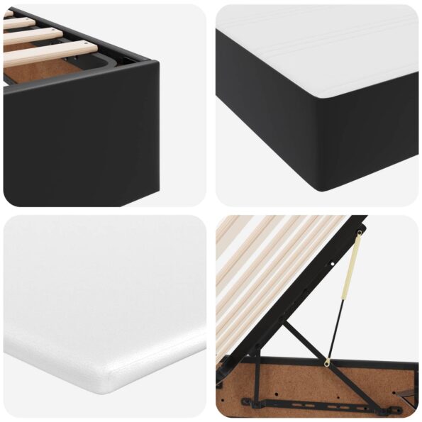 vidaXL Postel s úložným prostorem a matrací Čierna 200 x 200 cm – Obrázok 11