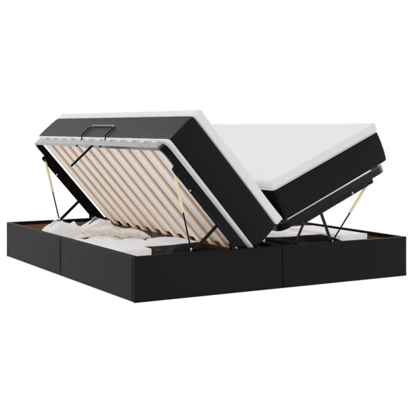 vidaXL Postel s úložným prostorem a matrací Čierna 200 x 200 cm – Obrázok 2