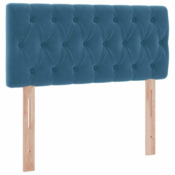 vidaXL Úložná posteľ s matracmi Tmavomodrá 100 x 200 cm Zamat – Obrázok 9