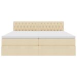 vidaXL Úložná posteľ s matracmi Krémová 180 x 200 cm Umelá koža – Obrázok 10