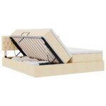 vidaXL Úložná posteľ s matracmi Krémová 180 x 200 cm Umelá koža – Obrázok 7