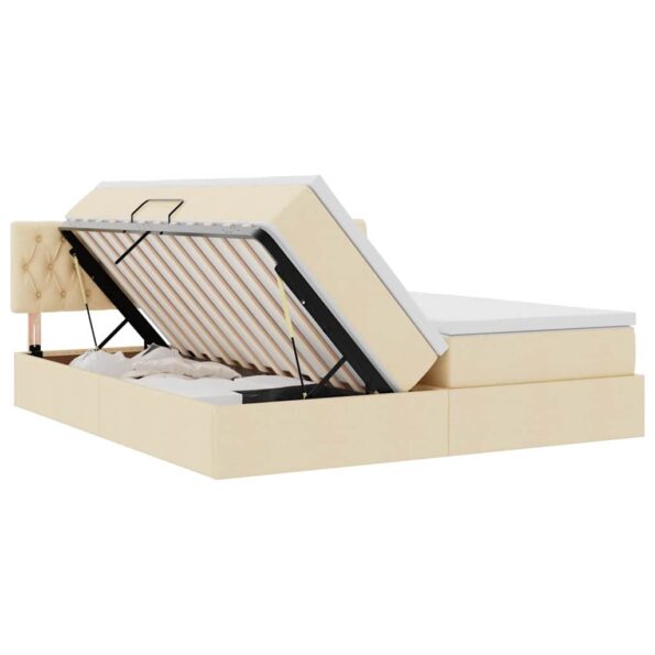 vidaXL Úložná posteľ s matracmi Krémová 180 x 200 cm Umelá koža – Obrázok 7