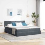 vidaXL Úložná posteľ s matracmi s úložiskom Tmavo šedá 100 x 200 cm