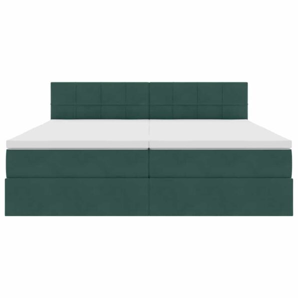 vidaXL Úložná posteľ s matracmi s úložiskom Tmavozelená 90 x 200 cm – Obrázok 10