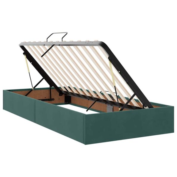 vidaXL Úložná posteľ s matracmi s úložiskom Tmavozelená 90 x 200 cm – Obrázok 6