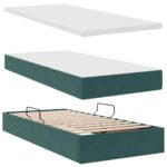 vidaXL Úložná posteľ s matracmi s úložiskom Tmavozelená 90 x 200 cm – Obrázok 8