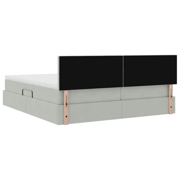 vidaXL Úložná posteľ s matracmi s úložiskom Svetlosivá 100 x 200 cm – Obrázok 12